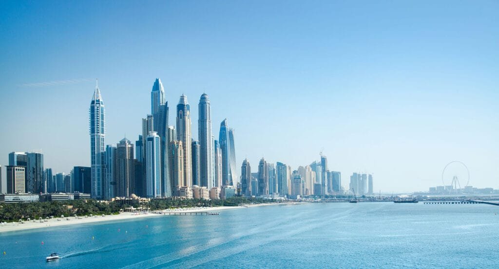 Dubai Skyline von weiten sehr schöne aussicht