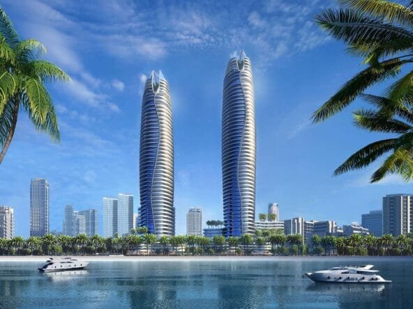 Canal Crown DAMAC ansicht der biden Türme